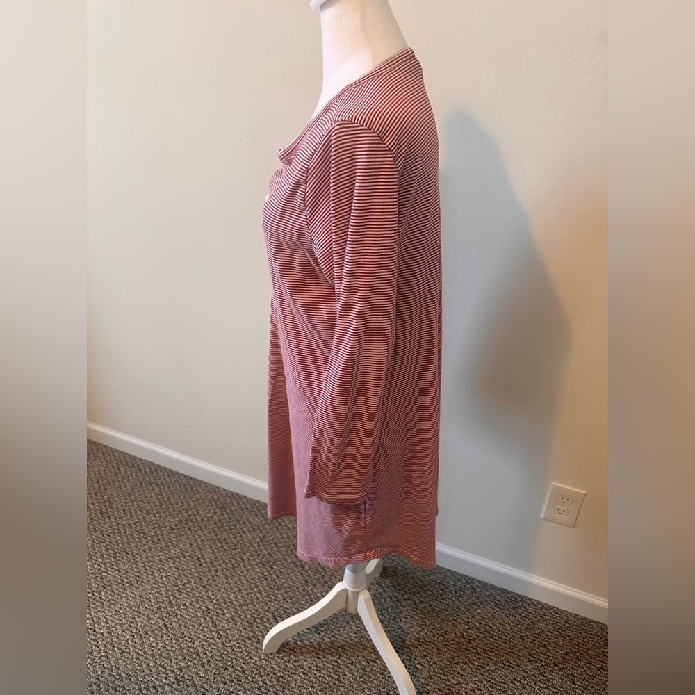 Lauren Ralph Lauren Striped Monogram Red and White Nightshirt Size XL - Picture 3 of 6